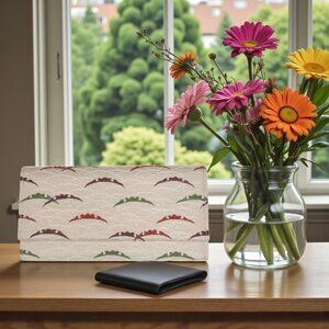 Vintage 1971 Shiseido Japanese Silk Brocade Tri-Fold Wallet